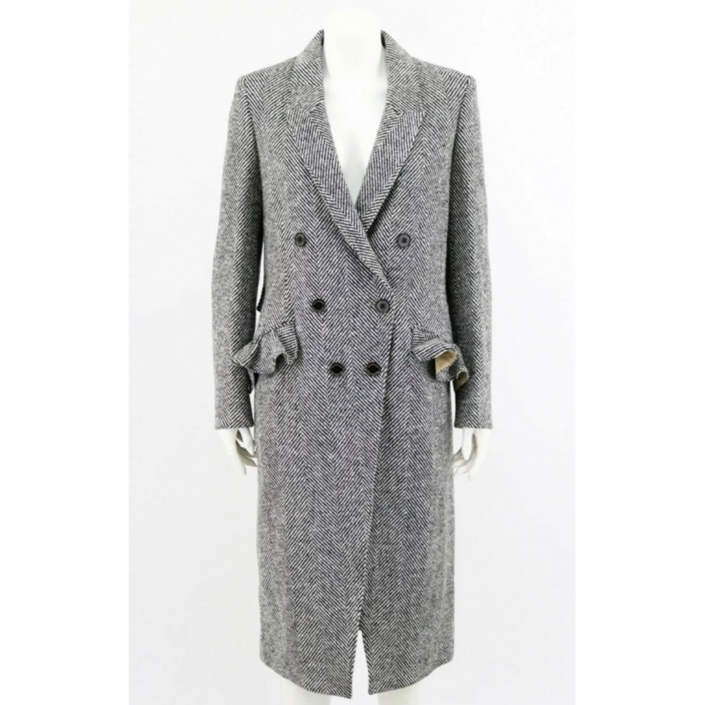 NWOT Burberry Herringbone Trench Wool Coat - Picture 4 of 8